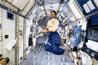 Mae Jemison jumping