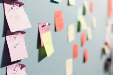 color coded post its to help organization skills